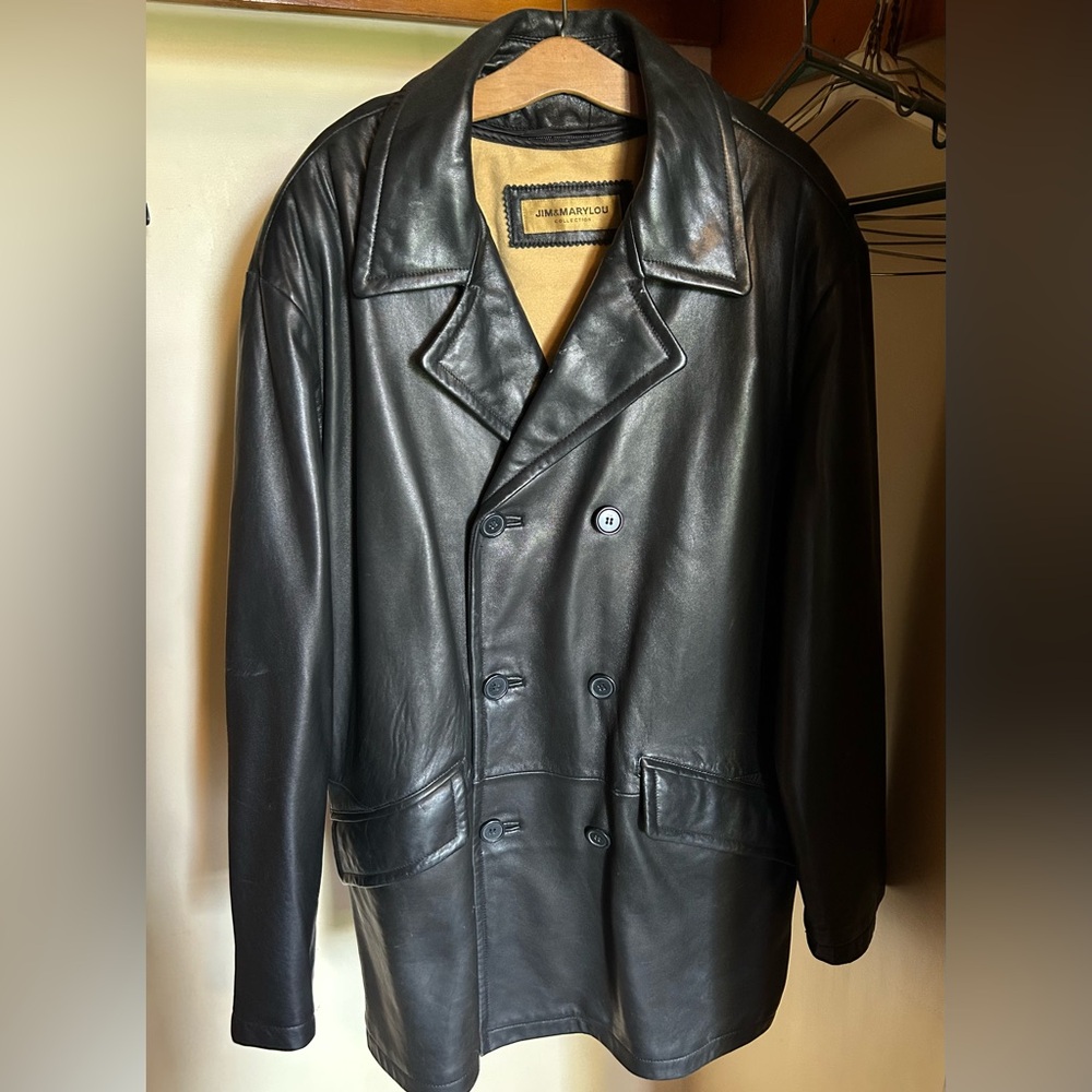 JIM&MARYLOU Black Leather Coat